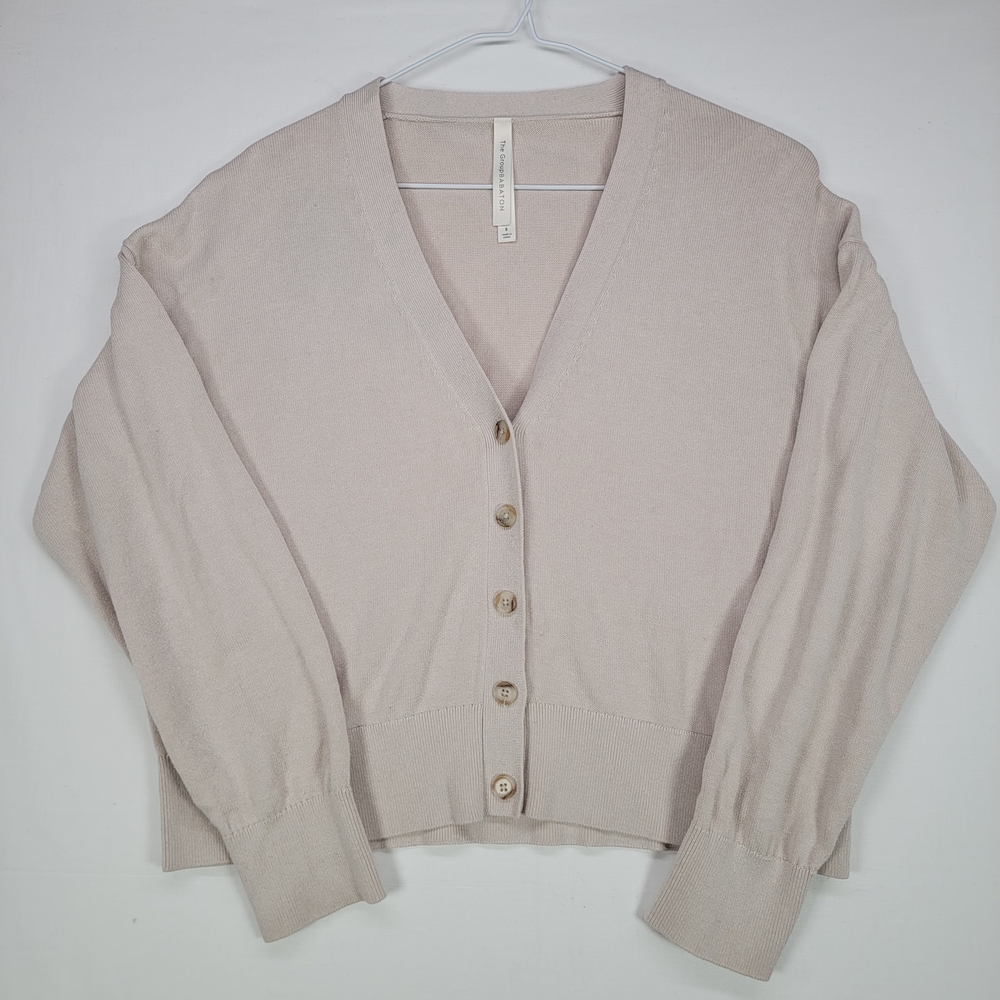 Aritzia The Group Babaton Beige V-Neck Cardigan Sweater